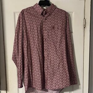 Wrangler Geroge Strait collection Burgundy Patterned Casual Shirt